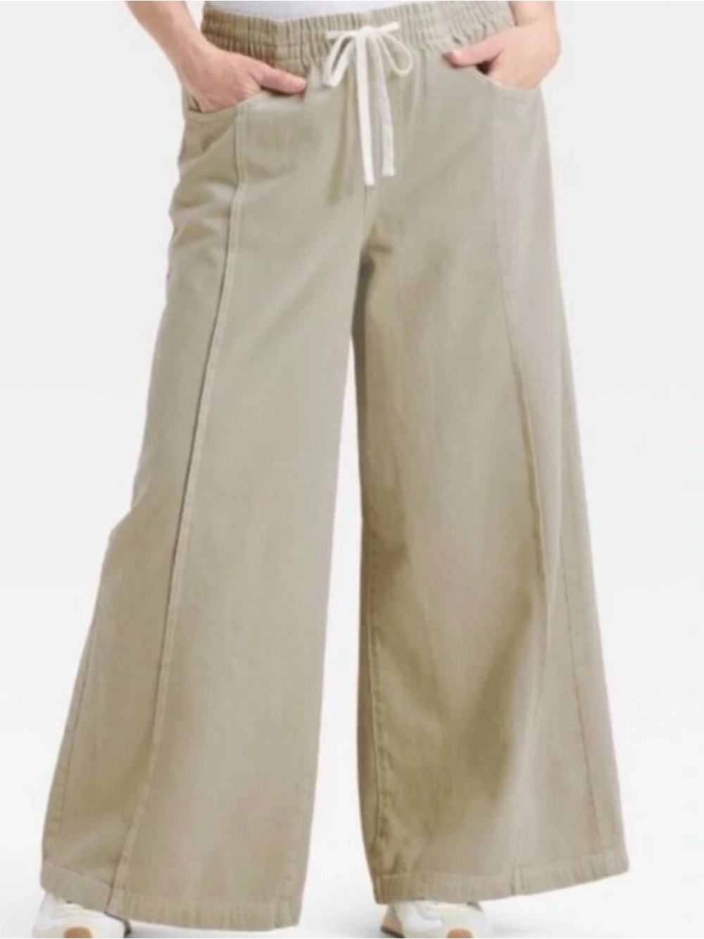Target  Wide-Leg Drawstring Pants in Khaki